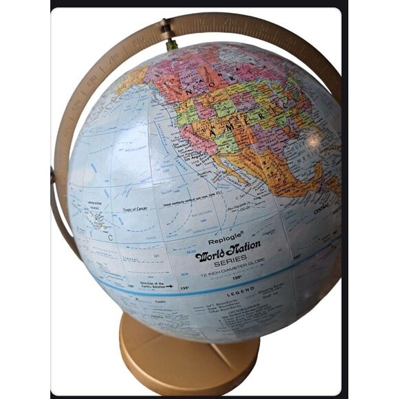 VINTAGE GLOBE  REPLOGLE WORLD NATION SERIES textured, - Picture 7 of 7